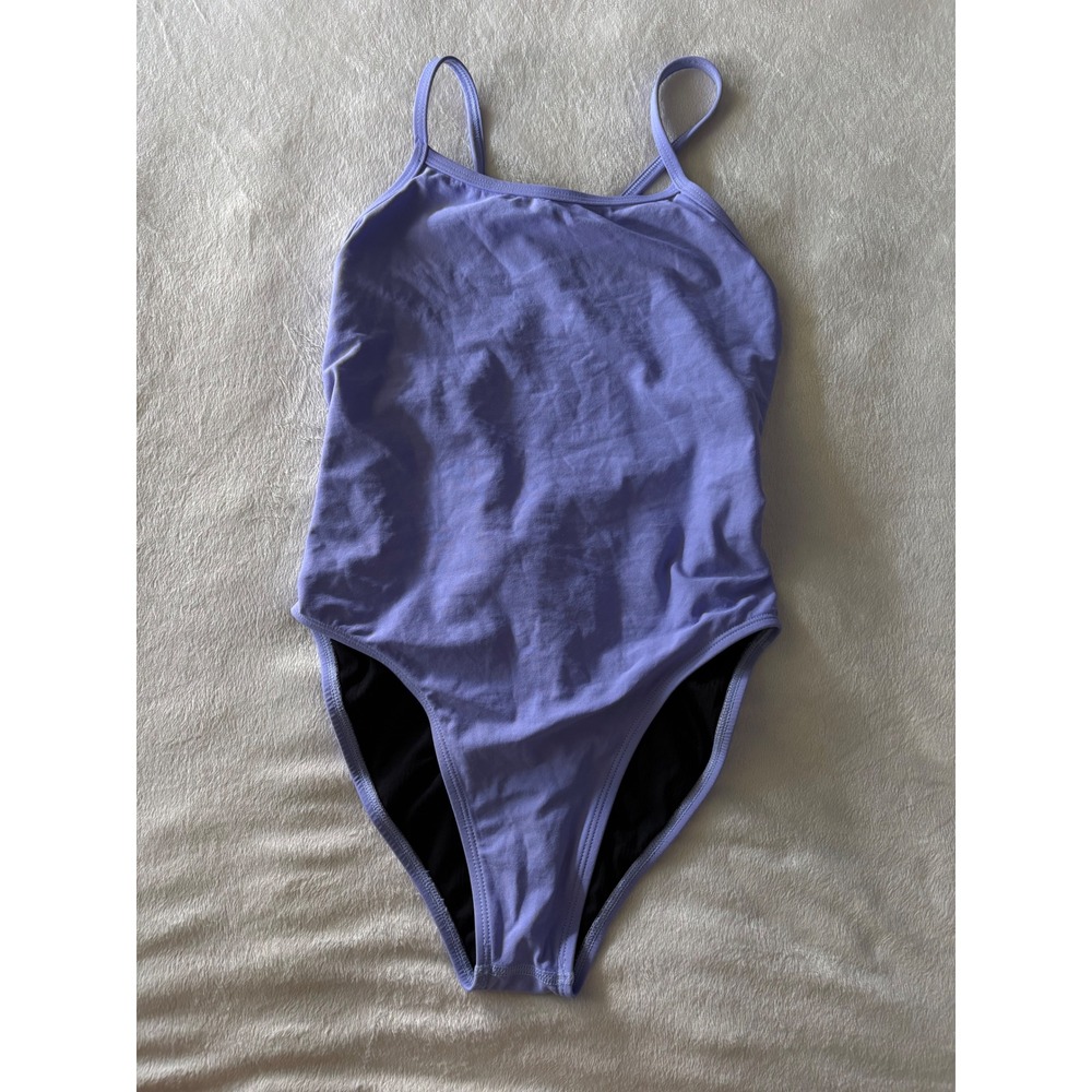 Jolyn Dayno 3 Lavender Purple One Piece Training Swimsuit Size 32 Tie Back UPF